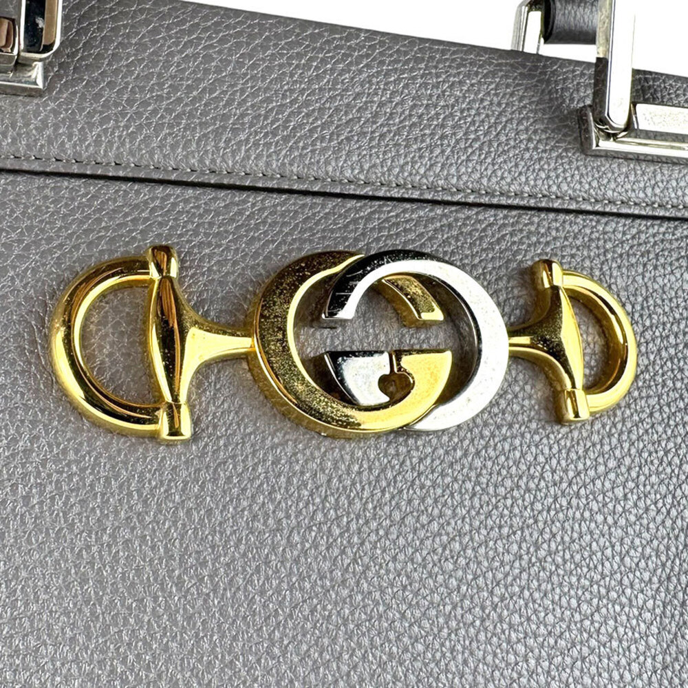 GUCCI Gray Leather Shoulder Bag - Picture 12 of 14